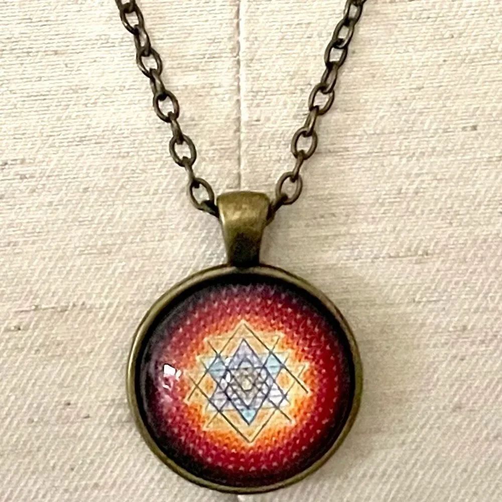 Sacred Sri Yantra pendant necklace